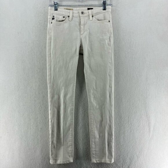 AG Adriano Goldschmied Jeans Women's 24 White Denim The Prima Midrise Cigarette - Picture 1 of 12